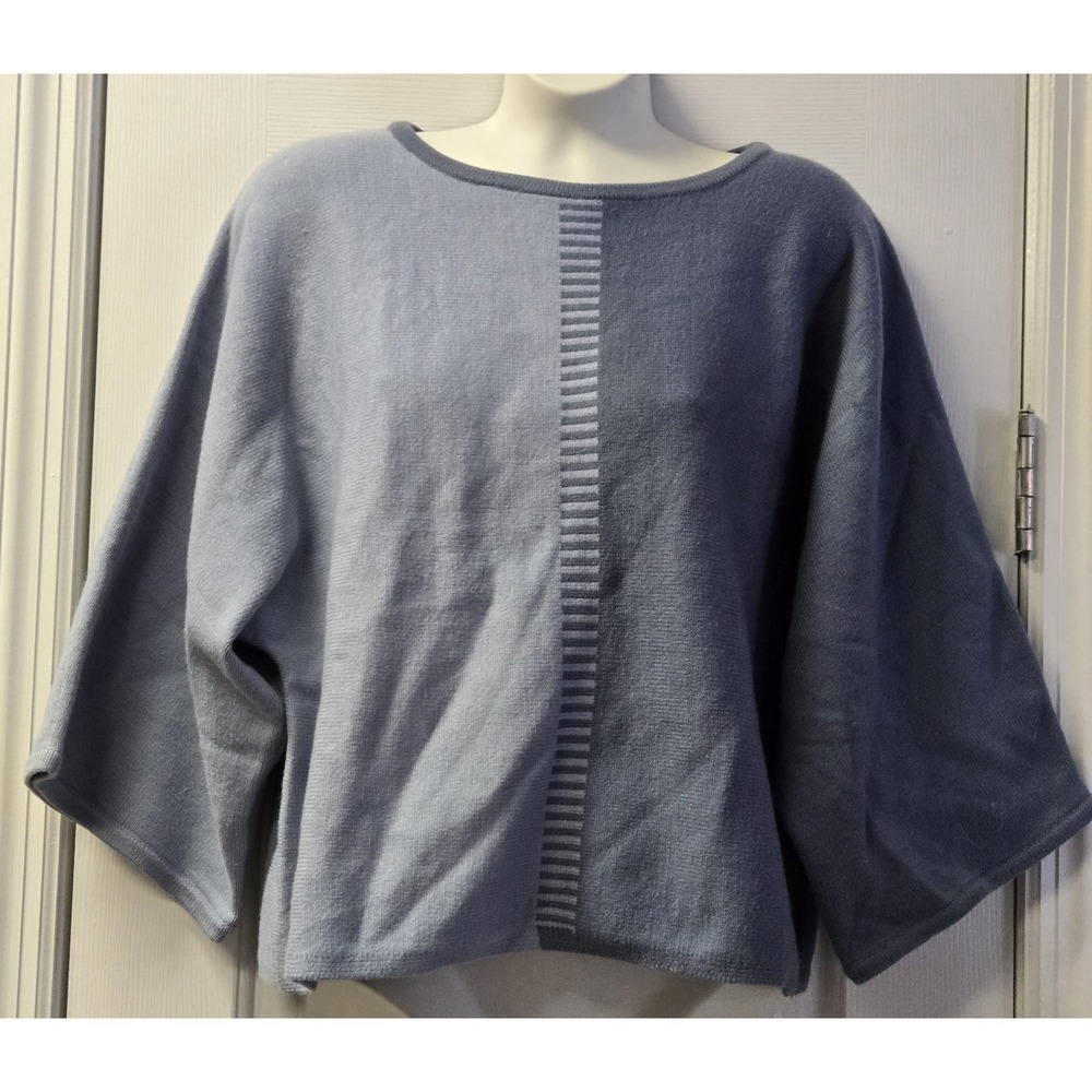 Women's Wynne Layers Kimono Sleeve Sweater Size Large Blue Two Tone